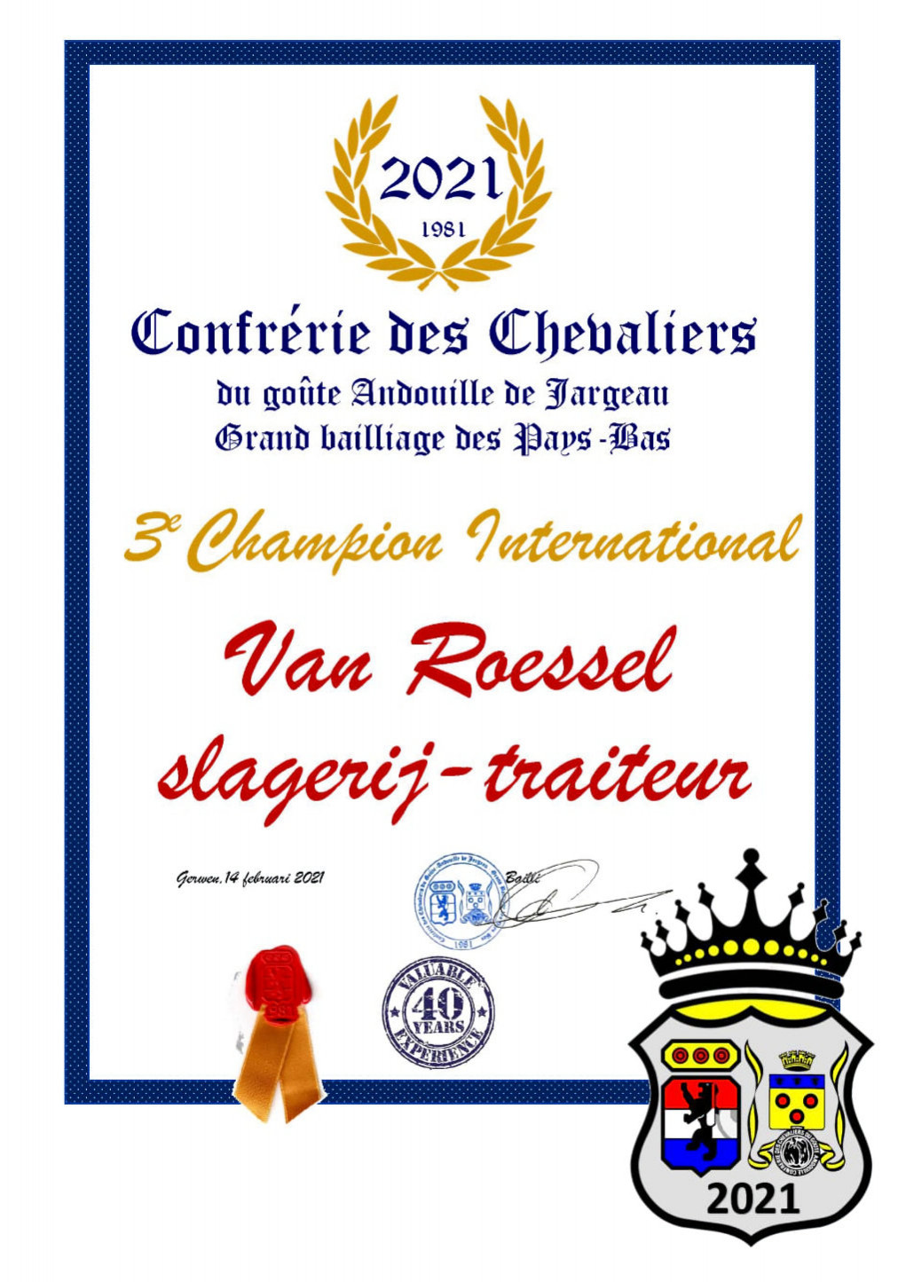 Kampioenen Confrérie 2021