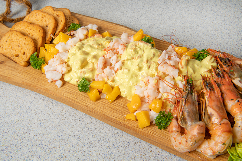 Stoere Scampi Curry Salade