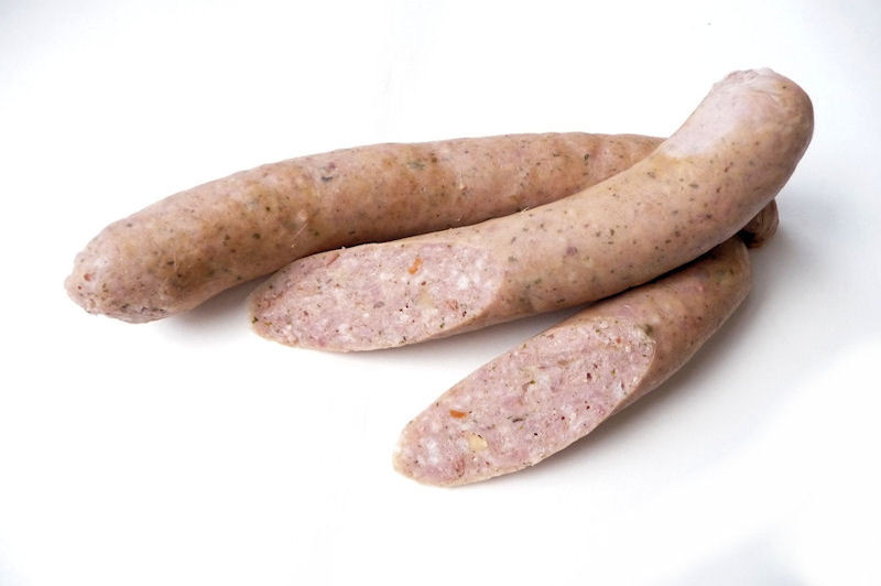 Grillworst met paddestoelen
